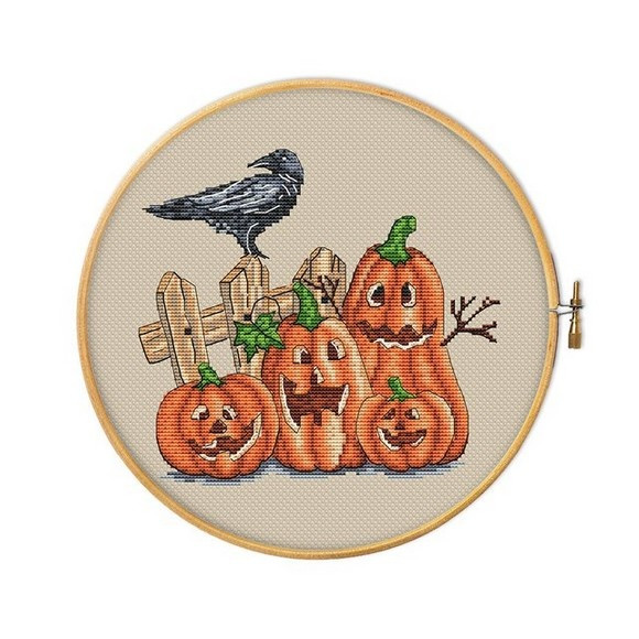 Crazy pumpkins and crow