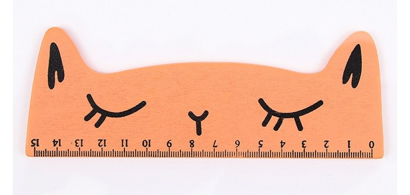 Règle en bois chat de 15 cm