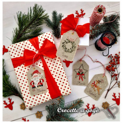 Grille point de croix - Christmas Vintage Label - Crocette a Gogo - Les petites croix de Lucie