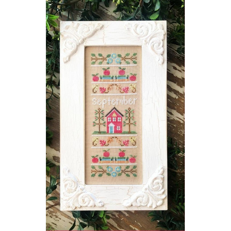 Grille point de croix - Sampler of the month September - Country cottage needleworks