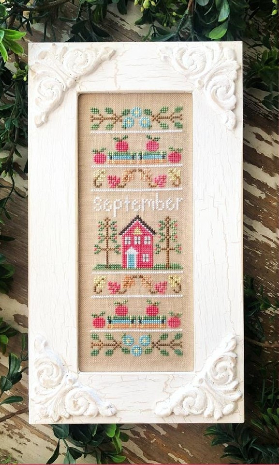 Grille point de croix - Sampler of the month September - Country cottage needleworks