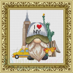 Grille point de croix - Gnome à New York - Les petites croix de Lucie