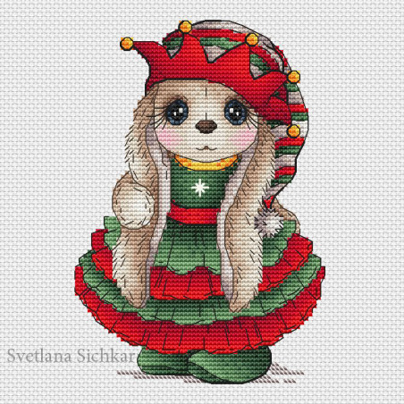 Grille point de croix - Bunny Christmas Elf - Svetlana SICHKAR