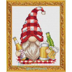 Grille point de croix - Gnome et la bière - Les petites croix de Lucie