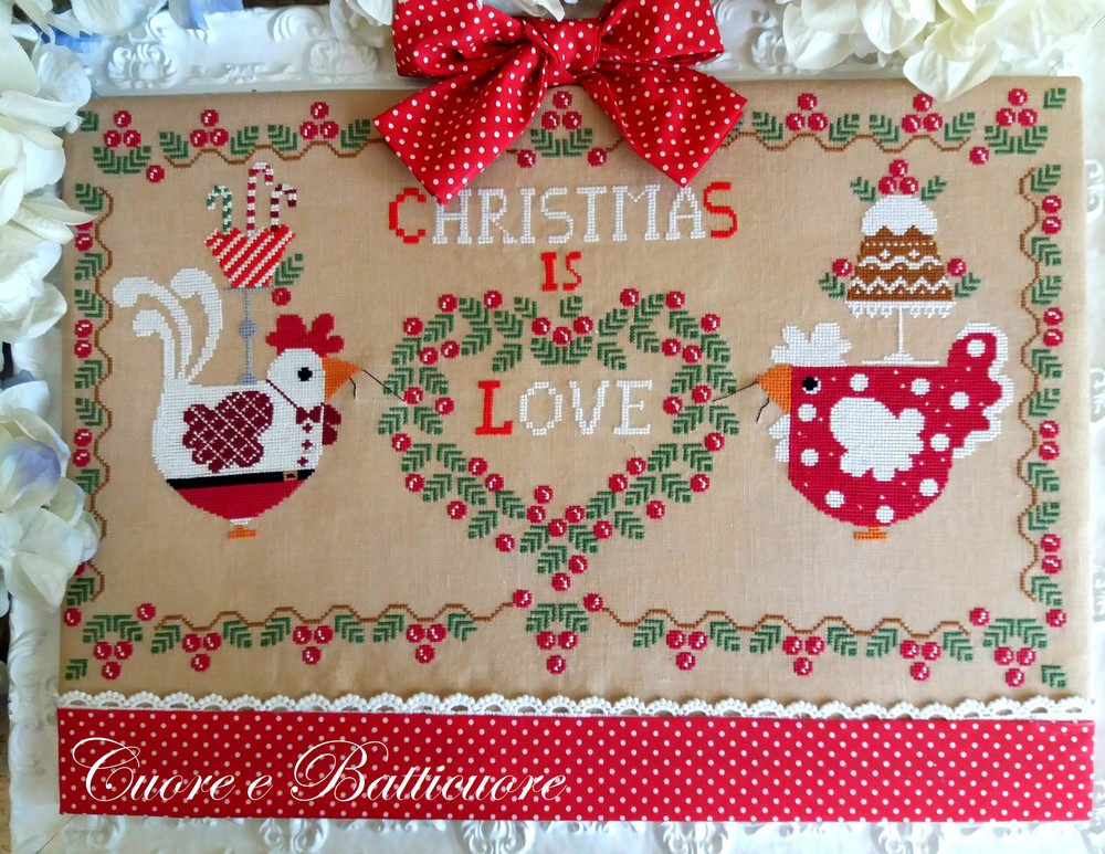 Grille point de croix - Christmas is love - Cuore e Batticuore