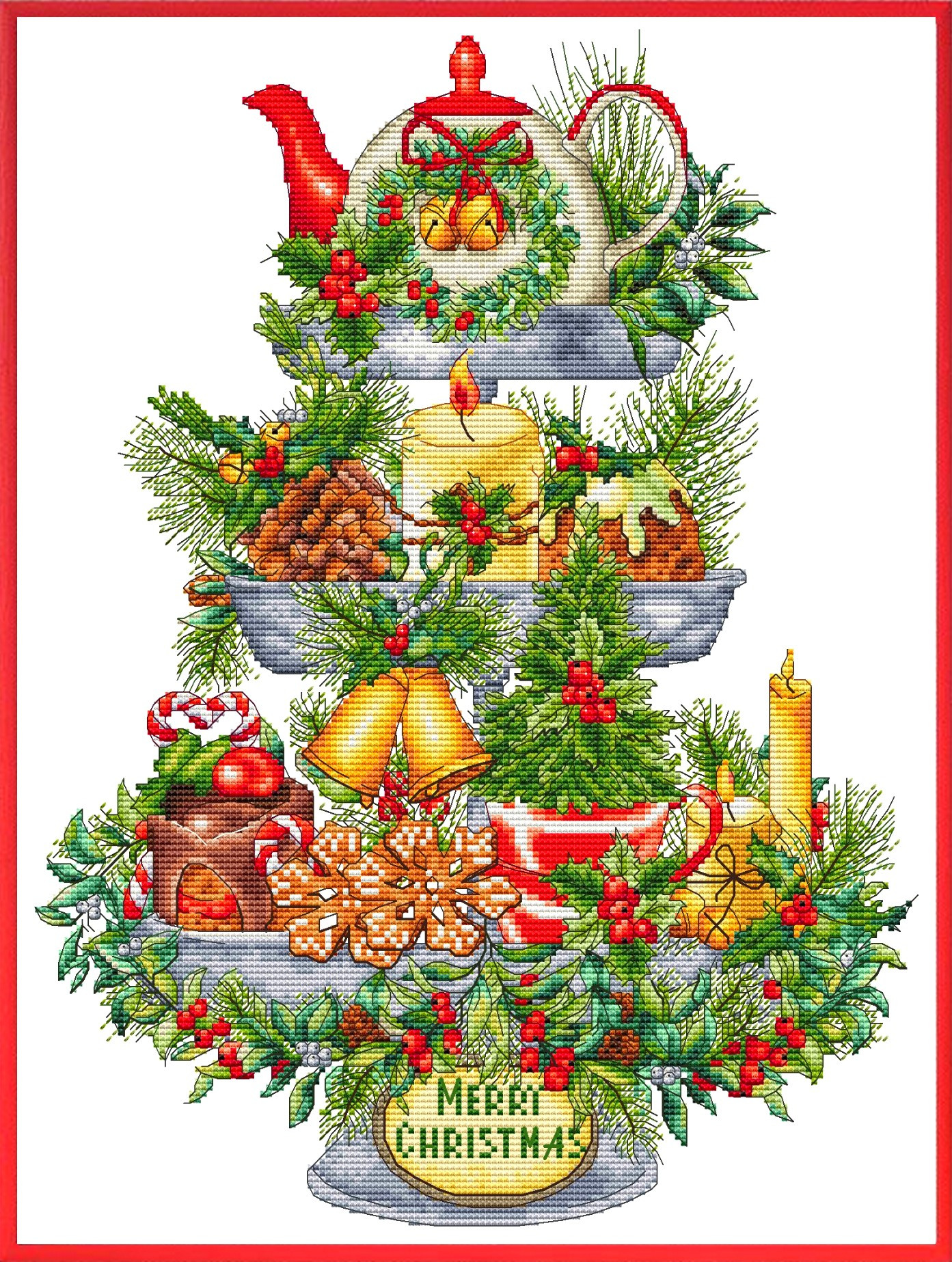 Grille point de croix - Christmas tiered - Etagère de Noël 2022 - Les petites croix de Lucie
