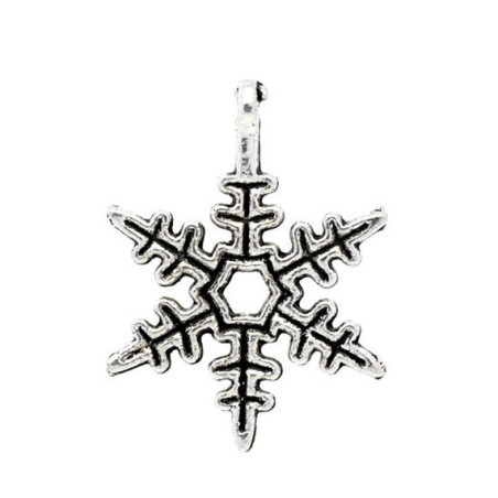 Charm breloque en métal - Flocon neige - Les petites croix de Lucie