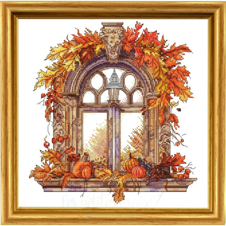 Grille point de croix - Fenêtre d'automne - Les petites croix de Lucie