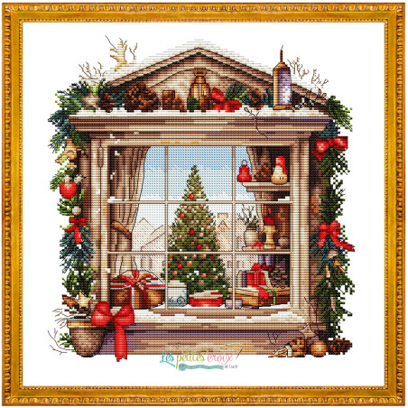 Grille point de croix - Fenêtre Décorations de Noël - Les petites croix de Lucie